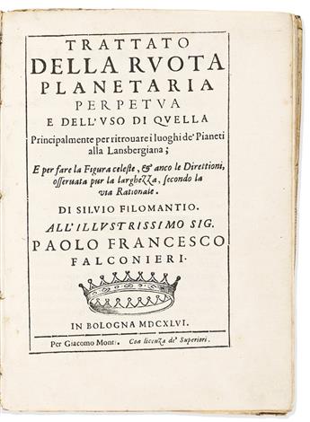 Cavalieri, Bonaventura Francesco (1598-1647) Trattato della Ruota Planetaria Perpetua e delluso di quella.